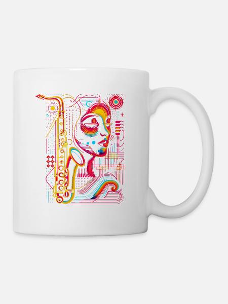 Saxophonistin - Tasse - Weiß