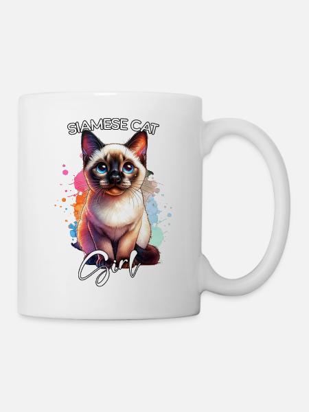 Siamese Cat Mädchen Siamkatze - Tasse - Weiß
