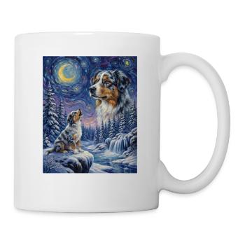 Chien Hurlant à la Lune Berger Australien - Mug blanc - blanc - Droite