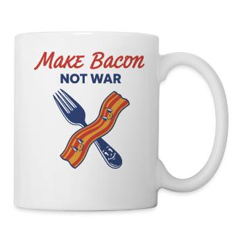 Café brunch du bacon au petit-déjeuner, pas de guerre - Mug blanc - blanc - Droite