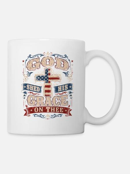 Gottes Gnade über dich Patriotisch - Tasse - Weiß