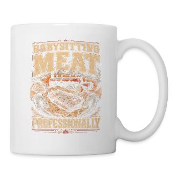 Concours de BBQ : Garder la viande professionnellement - Mug blanc - blanc - Droite