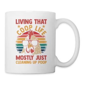 Élevage de coqs, volaille, poulet - Mug blanc - blanc - Droite