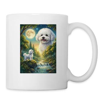 Hurlant à la Lune Mème Chien Bichon Frisé - Mug blanc - blanc - Droite