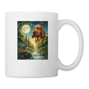 Howling to the Moon Meme Dog Bloodhound - Mug - white - Right