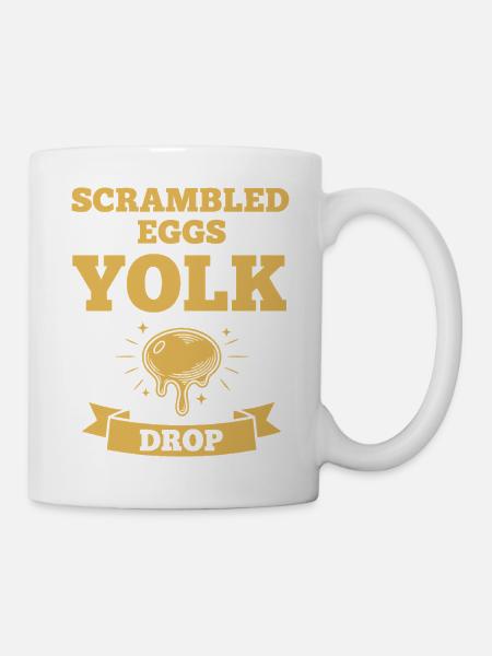 Frühstück Rührei Eigelb Lustiger Brunch - Tasse - Weiß