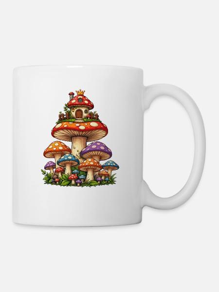 Zauberpilzhaus im Wald - Tasse - Weiß