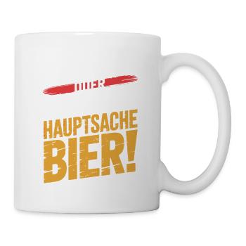 Bier Karneval Fasching Köln Helau oder Alaaf Bier - Tasse - Weiß - Rechts