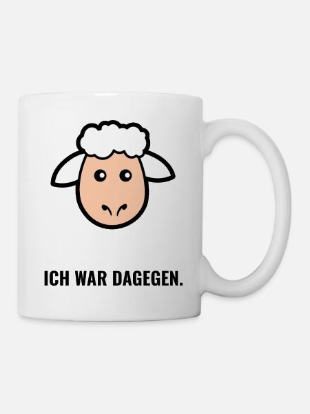 Kuscheliges Schäfchen Gesicht - Tasse - Weiß