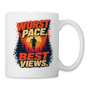 Trailrunning – Schlechtestes Tempo. Beste Ausblicke - Tasse - Weiß - Rechts