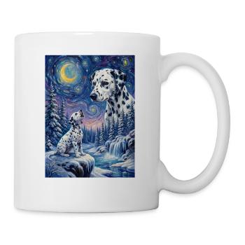 Hurlant à la Lune Mème Chien Dalmatien - Mug blanc - blanc - Droite