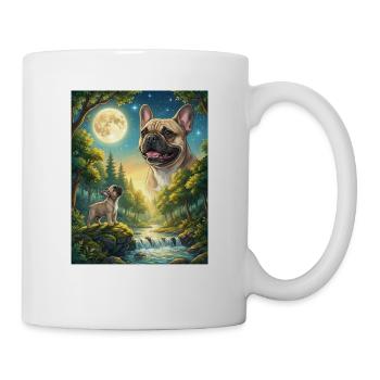 Howling to the Moon Hund Französische Bulldogge - Tasse - Weiß - Rechts