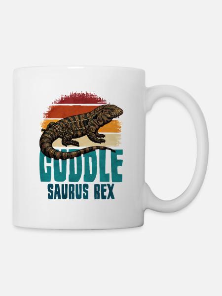 Kuschelsaurus Rex – Tegu - Tasse - Weiß