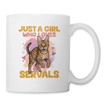 Nur ein Mädchen, das Servale liebt. - Tasse - Weiß - Rechts