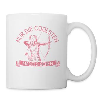 Die coolsten Mädels gehen Bogenschießen - Tasse - Weiß - Rechts