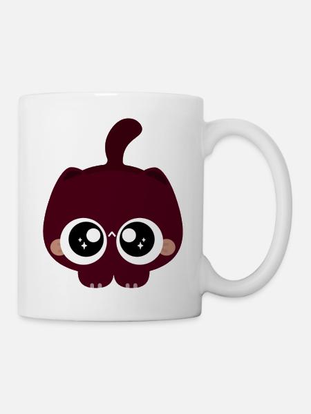 Katze mit funkelnden Augen - Tasse - Weiß
