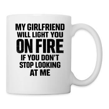 Humorvolles Paar Freundin eifersüchtig lustiges Geschenk - Tasse - Weiß - Rechts