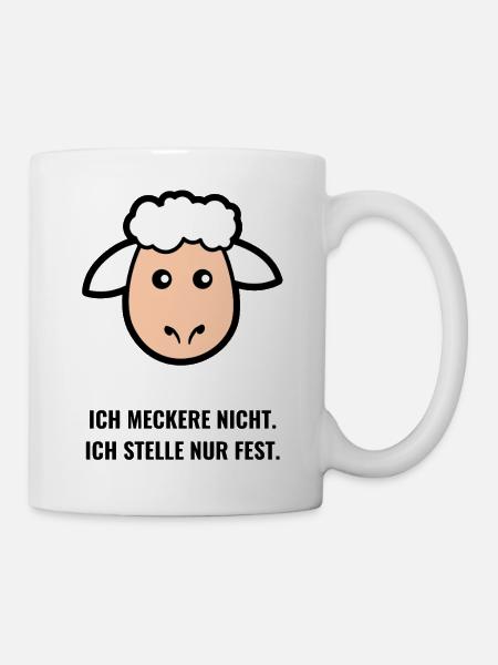 Minimalistisches Schafgesicht - Tasse - Weiß