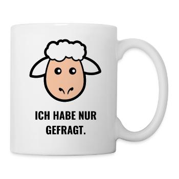 Minimalistisches Schafgesicht Icon - Tasse - Weiß - Rechts