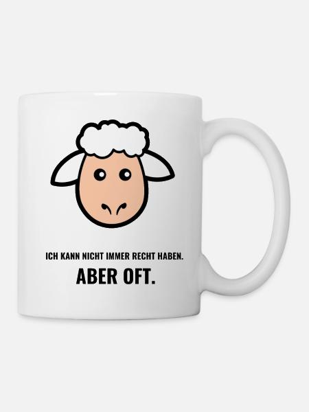 Minimalistisches Schafgesicht - Tasse - Weiß