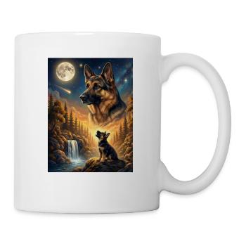Howling to the Moon Dog German Shepherd - Mug - white - Right