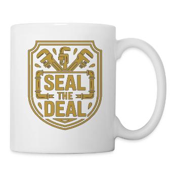 Maître plombier Scellez l’Affaire Artisan qualifié - Mug blanc - blanc - Droite