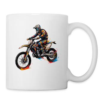 Farbexplosion Motocross Action - Tasse - Weiß - Rechts