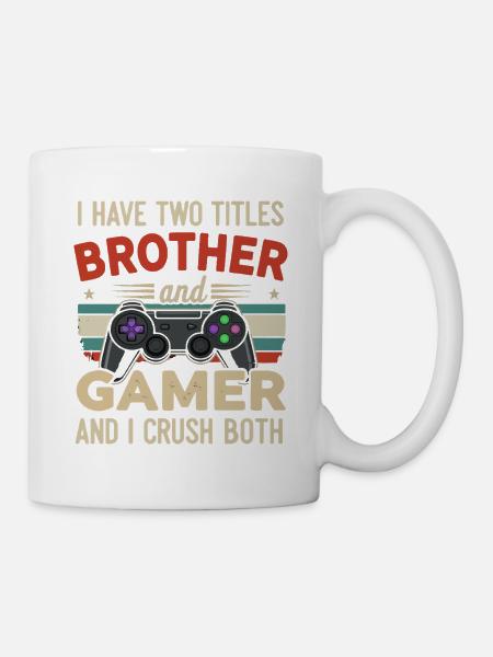 Bruder und Gamer - Tasse - Weiß