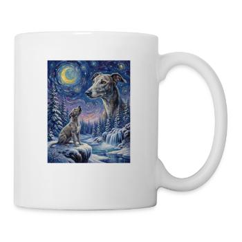 Howling to the Moon Meme Dog Greyhound - Mug - white - Right