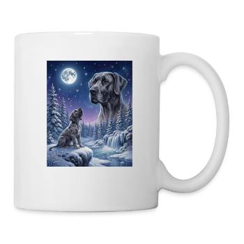 Hurler au chien mème de la Lune Grand Danois - Mug blanc - blanc - Droite