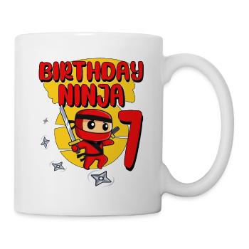 Birthday Ninja 7 Year Old Birthday Party Gift - Mug - white - Right