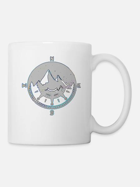 Gipfelkompass Sternenhimmel - Tasse - Weiß