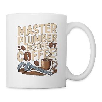 Maître plombier avant plomberie Expert en plomberie Amant du café - Mug blanc - blanc - Droite