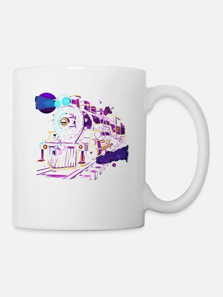Eisenbahn Retrowave - Tasse - Weiß