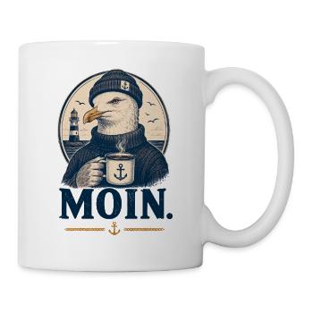 Moin Möwe Kaffee Shirt - Tasse - Weiß - Rechts
