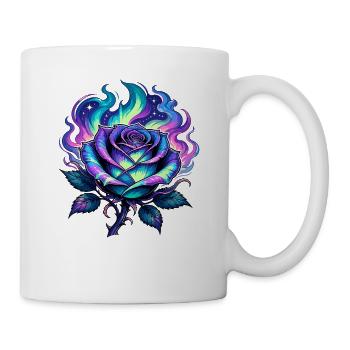 Flamme de Feu de Rose Néon - Mug blanc - blanc - Droite