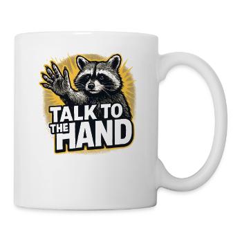 Parler à la main Humour drôle sur les ratons laveurs Drôle - Mug blanc - blanc - Droite