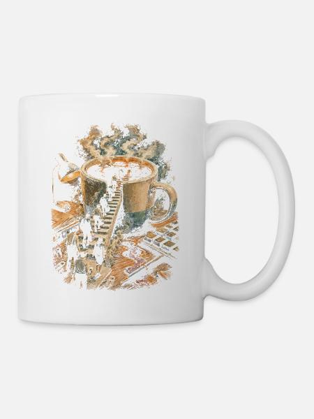 Kaffee Kaffeetrinker Kaffeeliebhaber - Tasse - Weiß
