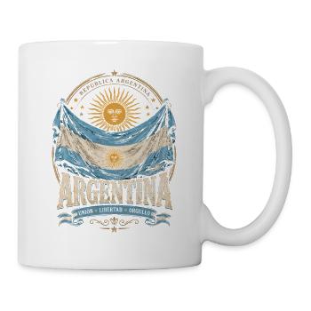 Argentinien Sonnenflagge Vintage - Tasse - Weiß - Rechts