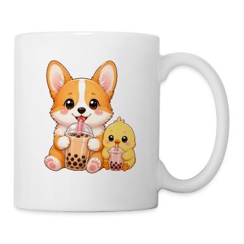 Duo mignon, chien Corgi, petit mignon - Mug blanc - blanc - Droite
