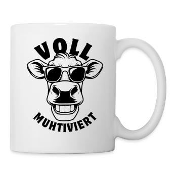 Fully mooted cow with sunglasses - Mug - white - Right
