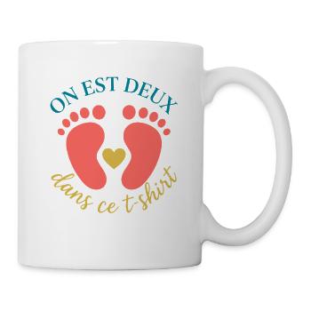 T-shirt Grossesse On Est Deux Pieds Bébé - Mug blanc - blanc - Droite