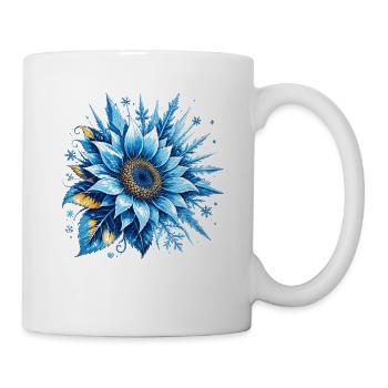 Eisblau Sonnenblume - Tasse - Weiß - Rechts