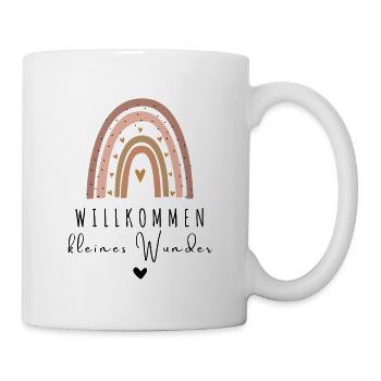 Willkommen kleines Wunder Regenbogen - Tasse - Weiß - Rechts