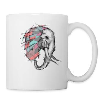 Pastel patchwork elephant - Mug - white - Right