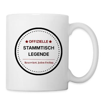 Stammtisch Legende – Offizielles Abzeichen - Tasse - Weiß - Rechts