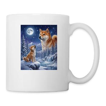 Hurler à la Lune Chien Mème Shiba Inu - Mug blanc - blanc - Droite