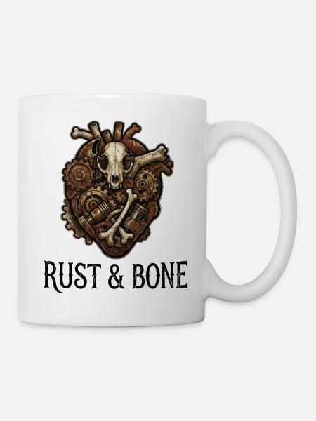 Steampunk Herz aus Rost - Tasse - Weiß