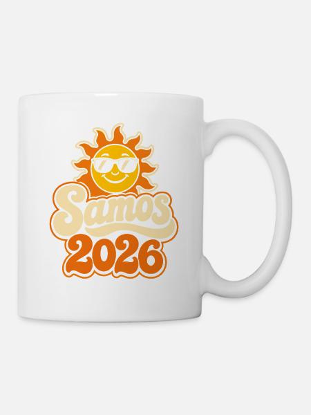 Samos Sonne 2026 Retro - Tasse - Weiß