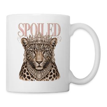 Léopard Gâté Couronne Diamants | Design Reine - Mug blanc - blanc - Droite